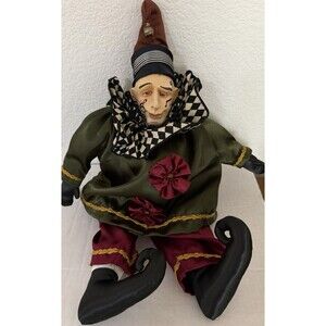 Wayne M. Kleski Ceramic Head MARIO Court Fool Harlequin Music Note Jester Doll